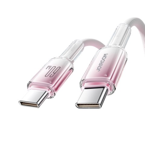 Kabel przewód Crystal-Clear Series 60W USB-C - USB-C 1.2m - biały JOYROOM