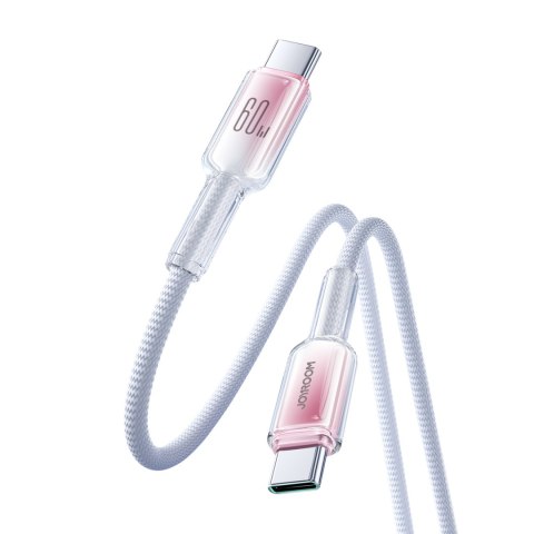 Kabel przewód Crystal-Clear Series 60W USB-C - USB-C 1.2m - biały JOYROOM