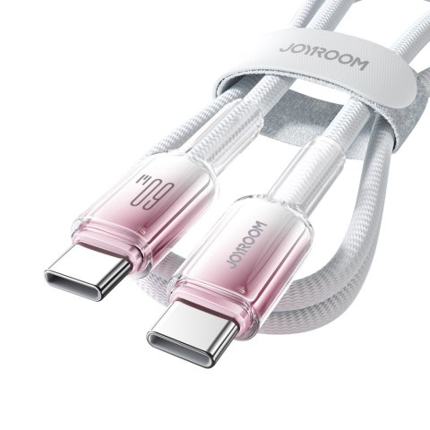 Kabel przewód Crystal-Clear Series 60W USB-C - USB-C 1.2m - biały JOYROOM