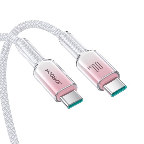 Kabel przewód Crystal-Clear Series 60W USB-C - USB-C 1.2m - biały JOYROOM