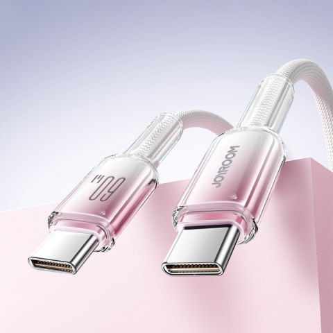 Kabel przewód Crystal-Clear Series 60W USB-C - USB-C 1.2m - biały JOYROOM