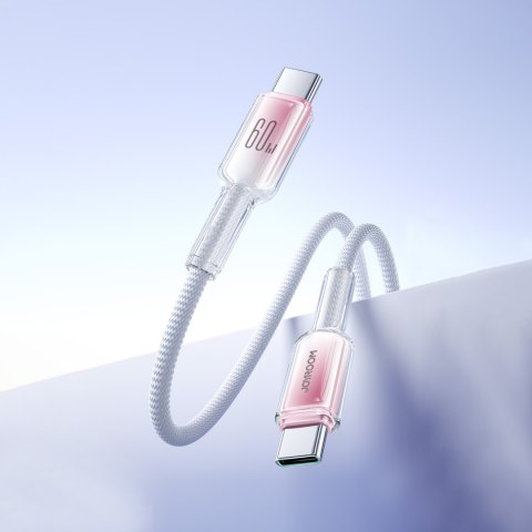 Kabel przewód Crystal-Clear Series 60W USB-C - USB-C 1.2m - biały JOYROOM