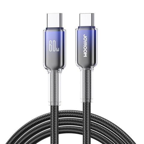 Kabel przewód Crystal-Clear Series 60W USB-C - USB-C 1.2m - czarny JOYROOM