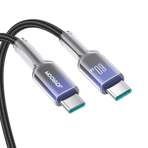 Kabel przewód Crystal-Clear Series 60W USB-C - USB-C 1.2m - czarny JOYROOM
