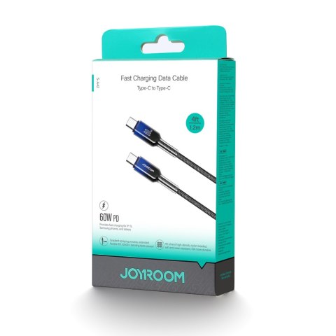 Kabel przewód Crystal-Clear Series 60W USB-C - USB-C 1.2m - czarny JOYROOM