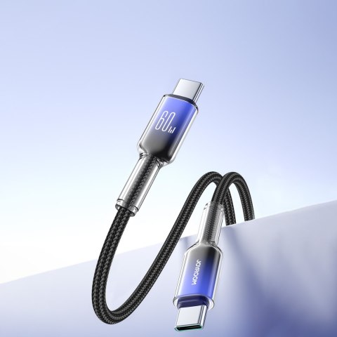 Kabel przewód Crystal-Clear Series 60W USB-C - USB-C 1.2m - czarny JOYROOM