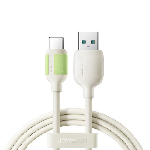 Kabel przewód USB-A - USB-C z fluorescencyjną końcówką 1.2m - beżowy JOYROOM