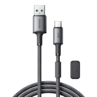 Kabel przewód USB-A - USB-C z organizerem uchwytem magnetycznym 1.2m - szary JOYROOM