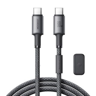 Kabel przewód USB-C - USB-C z organizerem uchwytem magnetycznym 1.2m - szary JOYROOM