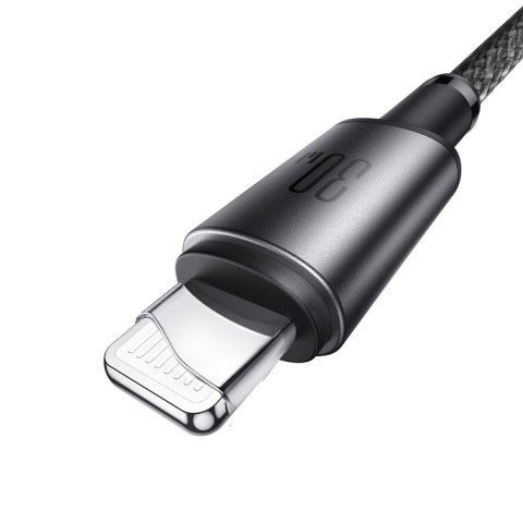 Kabel przewód USB-C - iPhone Lightning z organizerem uchwytem magnetycznym 1.2m - szary JOYROOM