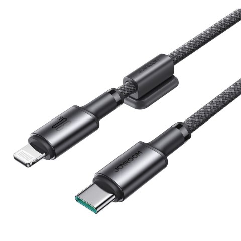Kabel przewód USB-C - iPhone Lightning z organizerem uchwytem magnetycznym 1.2m - szary JOYROOM
