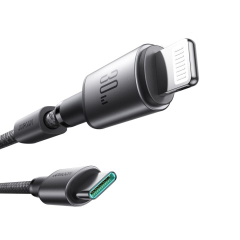 Kabel przewód USB-C - iPhone Lightning z organizerem uchwytem magnetycznym 1.2m - szary JOYROOM