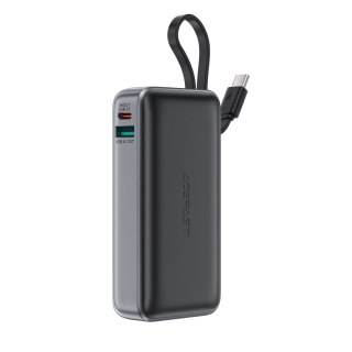 Powerbank 10000mAh PD30W z wbudowanym kablem USB-C - czarny ACEFAST