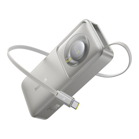 Powerbank Free2Pull 10000mAh 30W z portem USB-C i rozwijanym kablem USB-C - szary BASEUS