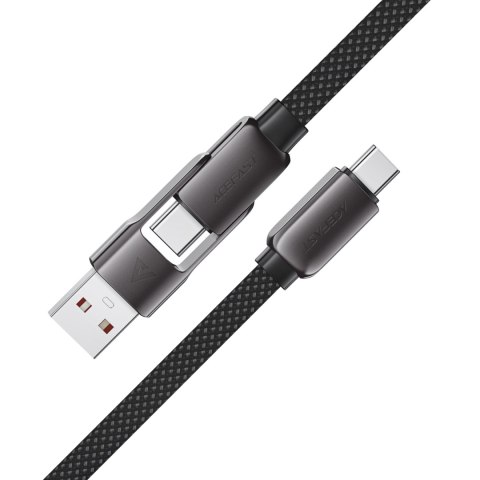 Kabel przewód USB-C - USB-A / USB-C 480Mb/s 3A 0.2m - czarny ACEFAST
