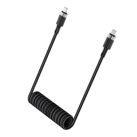 Kabel przewód spiralny USB-C - USB-C 480Mb/s 3A 1.2m - czarny ACEFAST