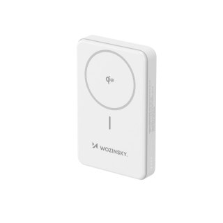 Powerbank magnetyczny Qi2 10000mAh z podstawką USB-A USB-C 22.5W PD - biały WOZINSKY
