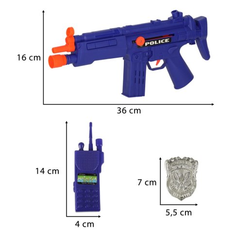 Zestaw policyjny małego policjanta pistolet karabin maska kajdanki akcesoria policyjne Kik Sp. z o. o. Sp. k.