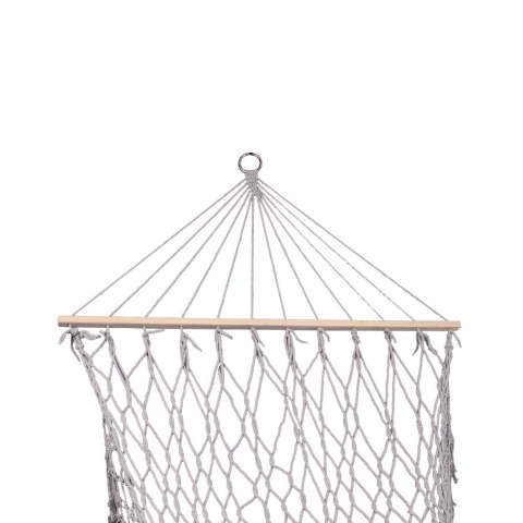Hamak ogrodowy boho siatka frędzle leżak wiszący makrama 200cm Szary Kik Sp. z o. o. Sp. k.