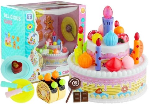Serwis Urodzinowy Tort Ciasteczka Świeczki Lody LEAN Toys