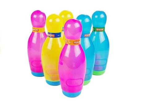 Gra Zręcznościowa Kręgle Dla Dzieci Brokatowa 6 Kręgli Kula LEAN Toys