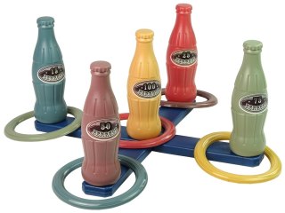 Gra Zręcznościowa Rzut Obręczą Butelki z Punktami 10 El. LEAN Toys