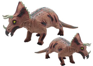 Duża Figurka Dinozaur Triceratops Dźwięk 36 cm Brązowy LEAN Toys