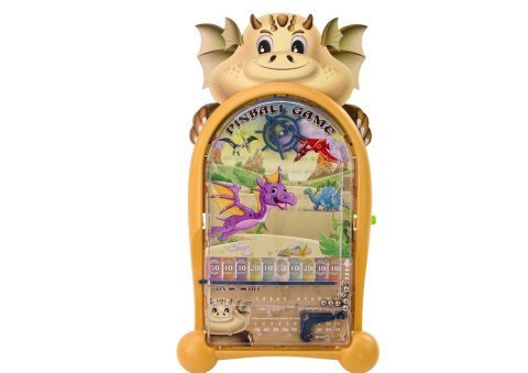 Gra Zręcznościowa Pinball Dinozaury Smok Stojak Beżowy LEAN Toys