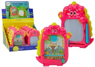 Tablica Do Rysowania Gra Kieszonkowa 2w1 Dinozaur Różowy LEAN Toys