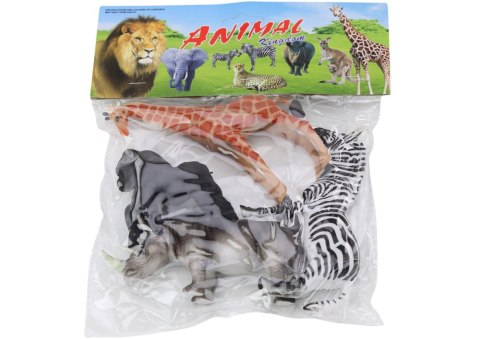 Zestaw Figurek Zwierząt Afrykańskich 4 Sztuki Żyrafa Goryl LEAN TOYS