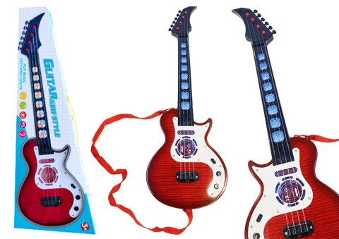 Gitara Elektryczna Dla Dzieci Światła Melodie Czerwona LEAN Toys
