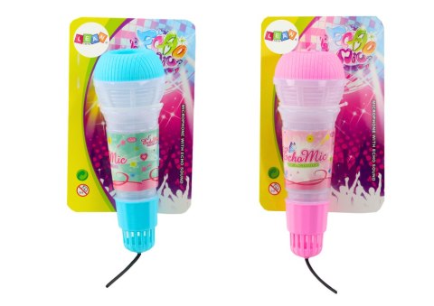 Mikrofon Dziecięcy Efekt Echo Światła Różowy Niebieski LEAN TOYS