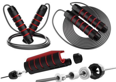 Skakanka Łożyskowa Do Ćwiczeń z Rączką Piankową Regulowana 3m LEAN