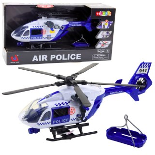 Helikopter Policyjny Hak Nosze Światła Dźwięki 1:12 LEAN Toys