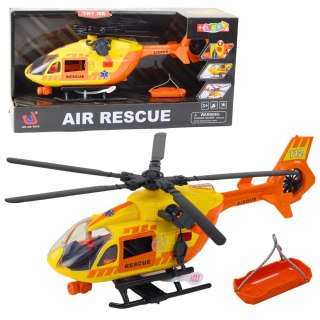 Helikopter Ratunkowy Hak Nosze Światła Dźwięki Pomarańczowy 1:12 LEAN Toys