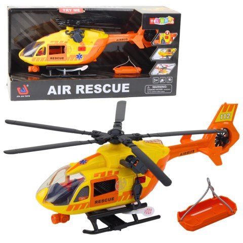 Helikopter Ratunkowy Hak Nosze Światła Dźwięki Pomarańczowy 1:12 LEAN Toys