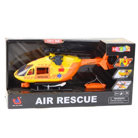 Helikopter Ratunkowy Hak Nosze Światła Dźwięki Pomarańczowy 1:12 LEAN Toys
