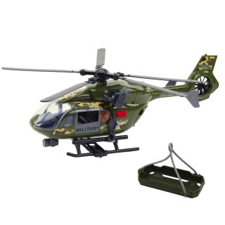 Helikopter Wojskowy Militarny Hak Nosze Światła Dźwięki 1:12 LEAN Toys