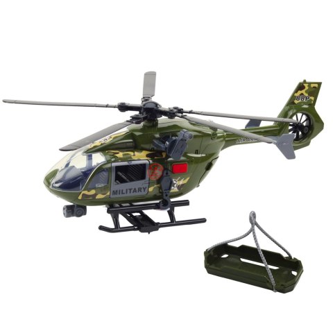 Helikopter Wojskowy Militarny Hak Nosze Światła Dźwięki 1:12 LEAN Toys
