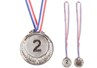 Srebrny Medal Drugie Miejsce Nagroda Trofeum Cynkowy 6,5cm LEAN TOYS