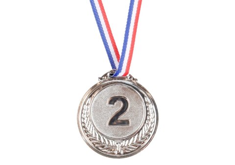 Srebrny Medal Drugie Miejsce Nagroda Trofeum Cynkowy 6,5cm LEAN TOYS