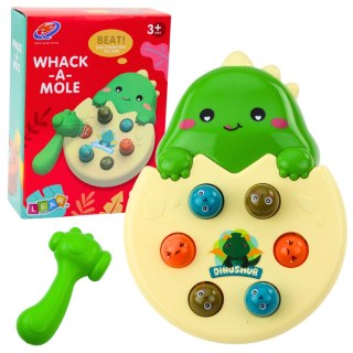 Gra Zrecznościowa Mini Whack A Mole Dinozaur W Jajku Zielony LEAN Toys