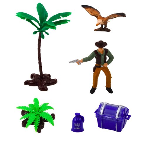 Zestaw Kowbojski Figurki Wóz Westernowy Konie Kowboj Palmy LEAN Toys