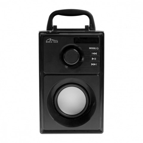 Głośnik BOOMBOX SILVER MT3179 Bluetooth 5.1+EDR/FM/MP3/MicroSD/USB/AUS/Pilot/USB-C/LED/RMS 15W/PMPO 600W Media-Tech