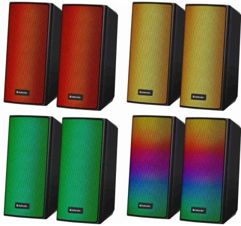 Głośniki komputerowe SPITFIRE 2.0 6W LED USB Defender