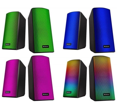 Głośniki komputerowe SPITFIRE 2.0 6W LED USB Defender