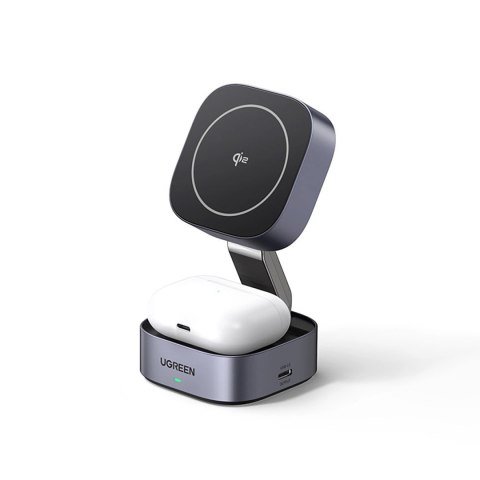 3w1 Ładowarka indukcyjna MagSafe Qi2 USB-C do telefonu słuchawek - czarna UGREEN