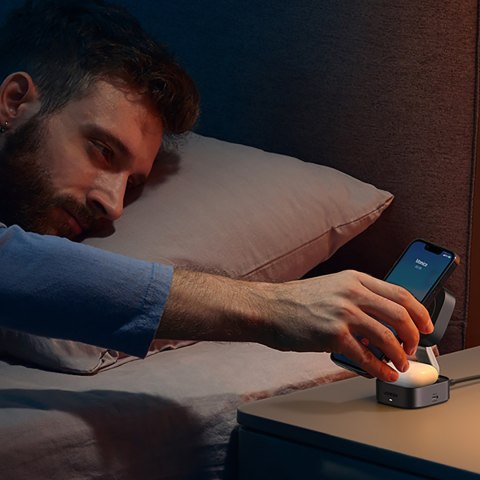 3w1 Ładowarka indukcyjna MagSafe Qi2 USB-C do telefonu słuchawek - czarna UGREEN