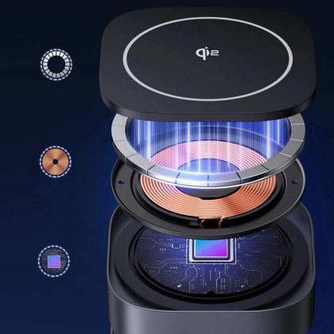 3w1 Ładowarka indukcyjna MagSafe Qi2 USB-C do telefonu słuchawek - czarna UGREEN