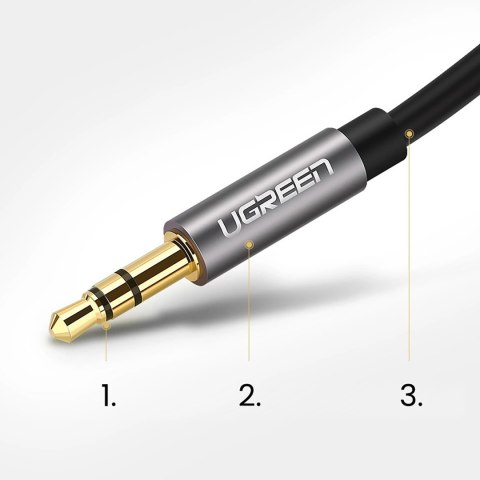 Kabel przewód audio AUX mini jack 3.5mm 3m - czarny UGREEN